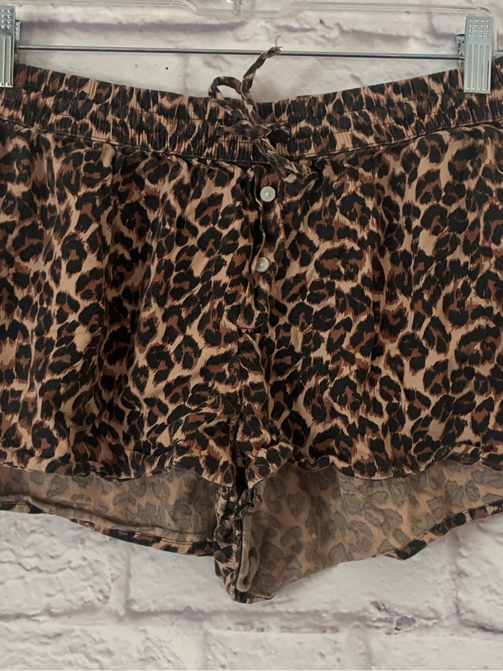 Aerie Leopard Print Lounge Pajama Shorts - Brown/Black - Small